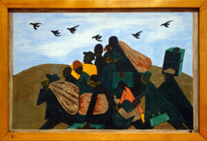 Jacob Lawrence, Panel 3 from the “Migration Series,” 1940-1941. By Steven Zucker, Flickr, SmartHistory, Sharealike